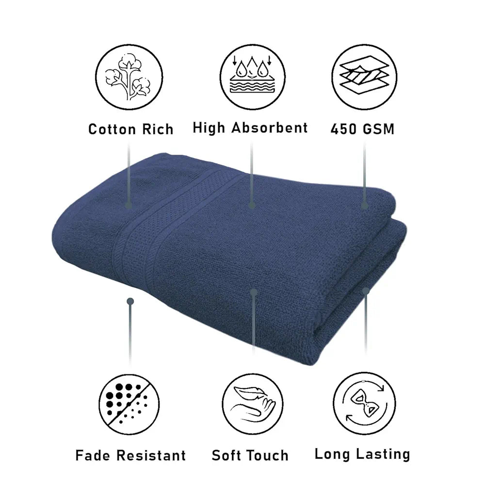 Luxe Home Cotton Bath Towel 450 GSM Quick Dry Large Size Bathroom Towels for Men & Women, Home, Kitchen, Gym, Spa